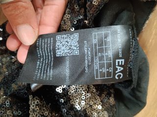 Vestito paillettes verde militare e nero