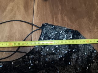 Vestito paillettes verde militare e nero