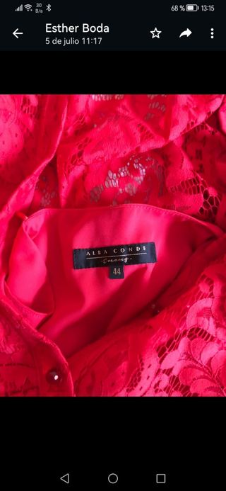 Vestido fiesta Alba Conde rojo talla 44