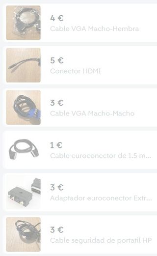 Cables Varios: HDMI, VGA, Euroconector