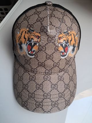 Gorra Gucci Marrón con Diseño de Tigre