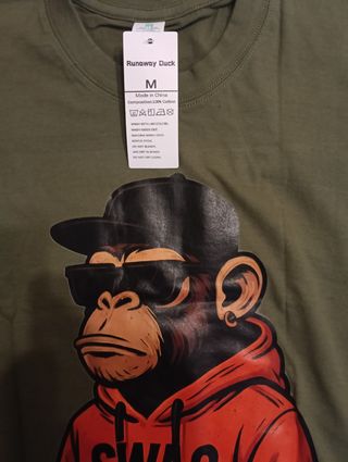 T-shirt verde militare Runaway Duck M