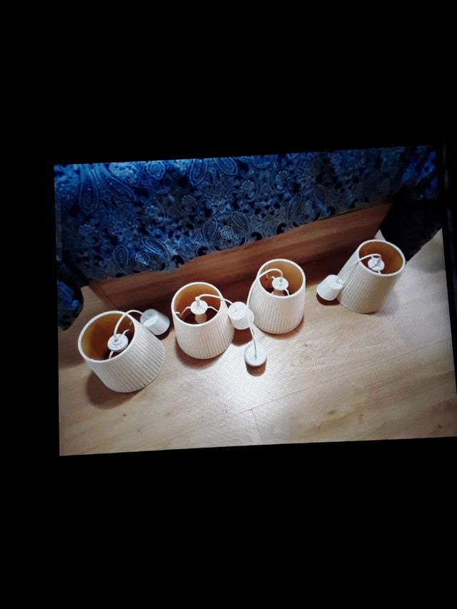 4 Lámparas de Techo Beige Tela