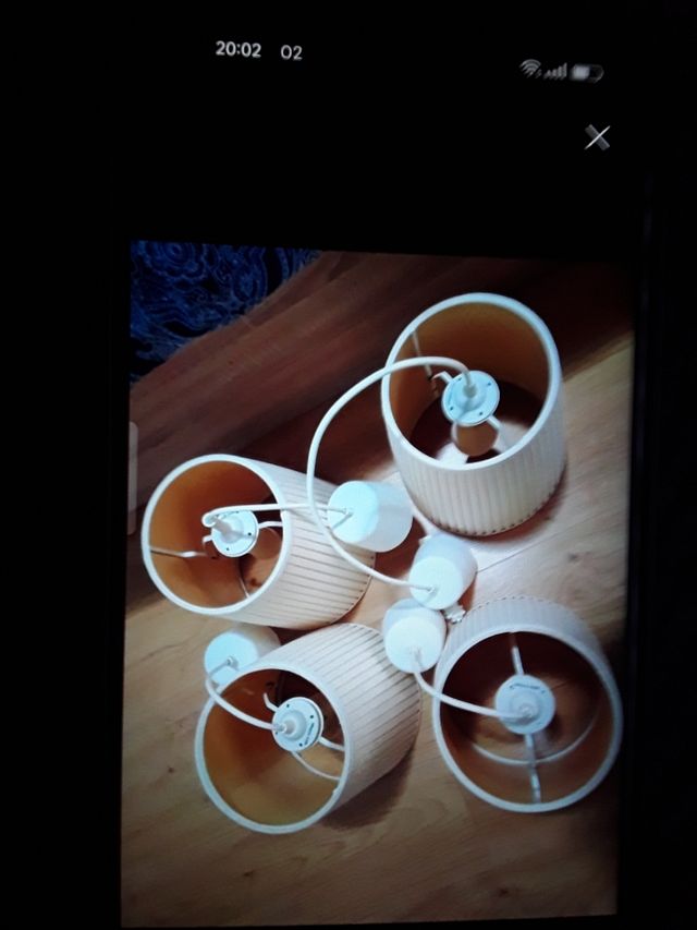 4 Lámparas de Techo Beige Tela