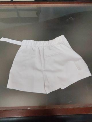 Falda pantalón corta blanco mujer