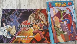 3 Puzzles: Spiderman, Bakugan 100 Piezas+Regalo