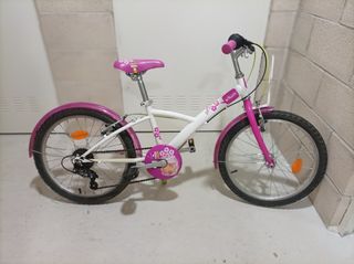 Bicicleta niña rosa y blanca