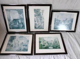 Lotto di 5 Quadri tematici ad acquerello