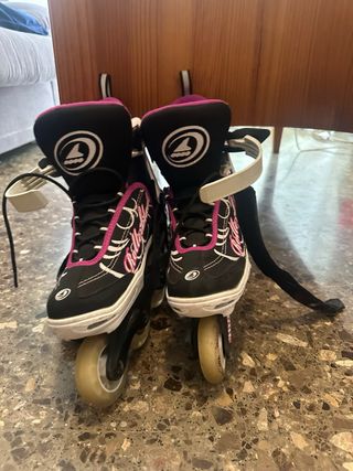 Patines Rollerblade en línea niña negros morado