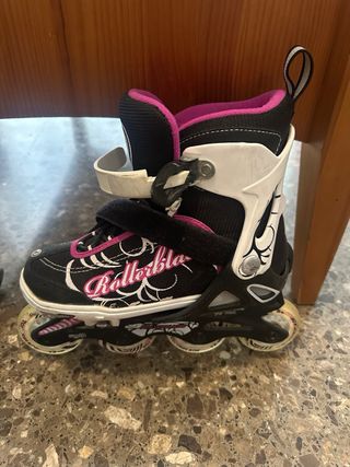 Patines Rollerblade en línea niña negros morado