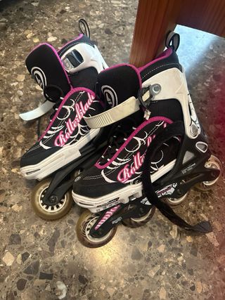 Patines Rollerblade en línea niña negros morado