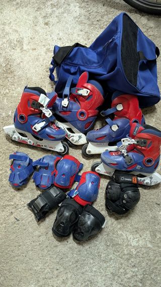 Patines Oxelo y equipo de protección