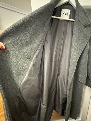 Abrigo oversize gris Zara Talla M