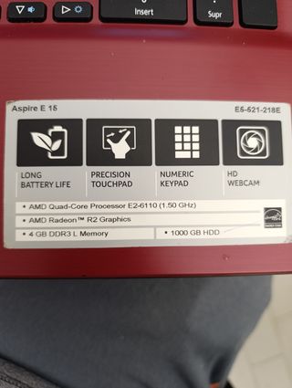 Acer Aspire E 15 Portátil Rojo