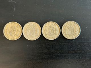 Lote 4 monedas 100 pesetas Juan Carlos I
