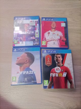 Lote 4 Juegos PS4 FIFA: 18, 20, 21, 22