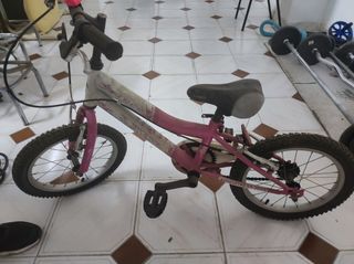 Bicicleta infantil niña o niño rosa y blanca