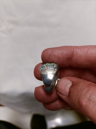 Anillo Bisutería Acero Azul y Verde