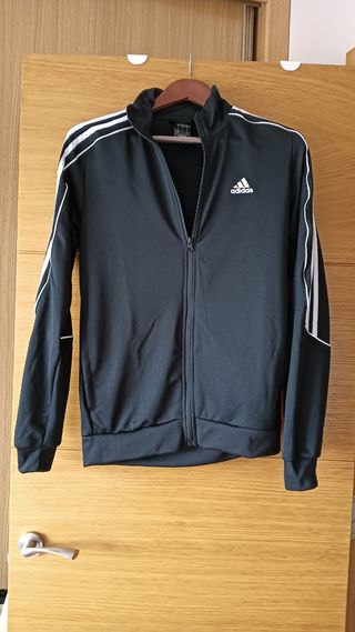 Sudadera Adidas Negra Cremallera Reflectante