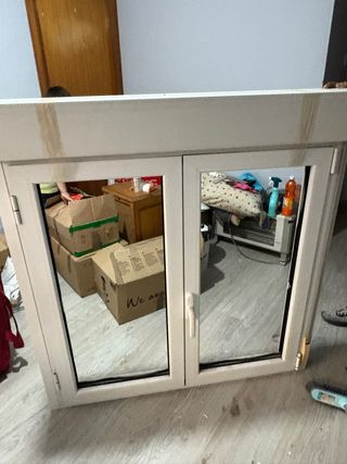 Ventana abatible aluminio 125x120 (sin cristales)