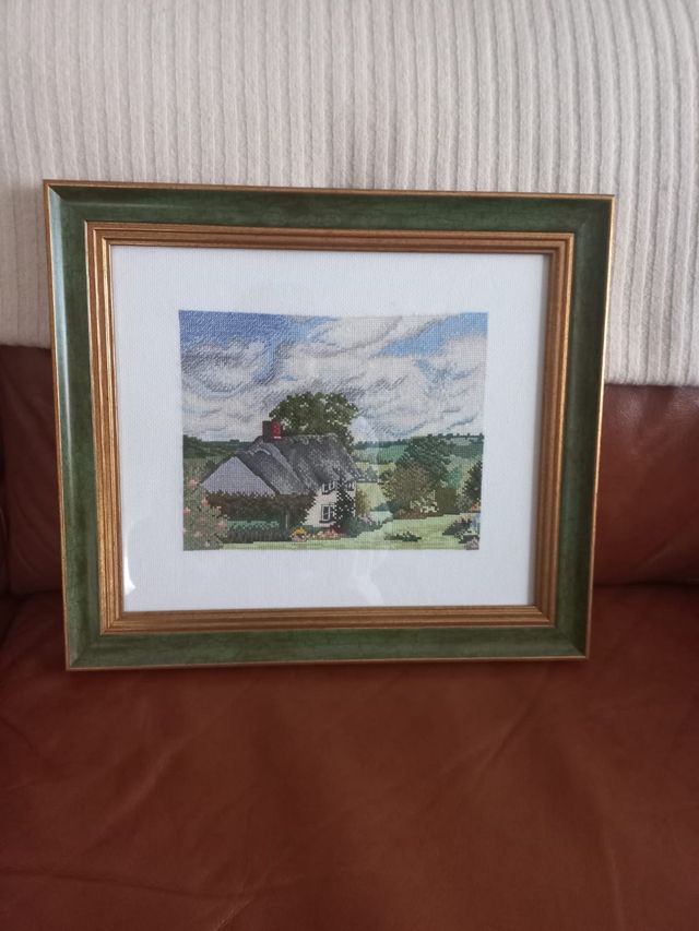 Cuadro Punto de Cruz Paisaje 43X39.