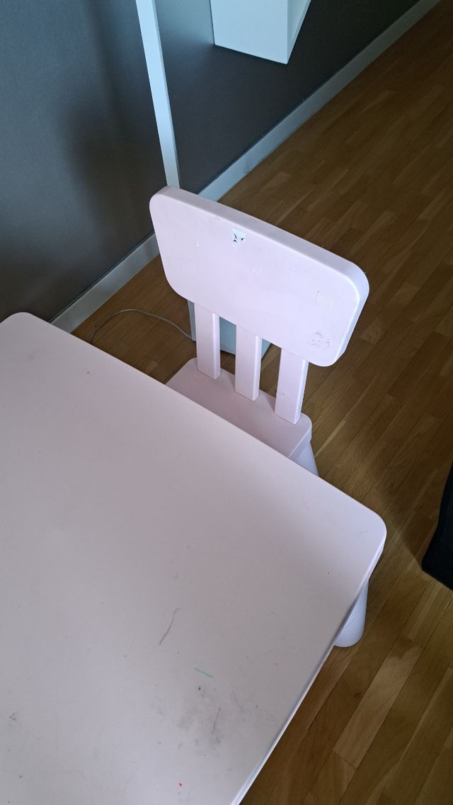 Mesa y Silla Infantil Rosa Ikea
