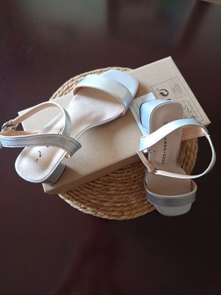 Sandalias Plata Talla 40 Nuevas