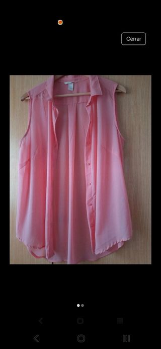 Camisa sin mangas rosa mujer de color coral