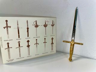 Espada Toledo Dorada Miniatura