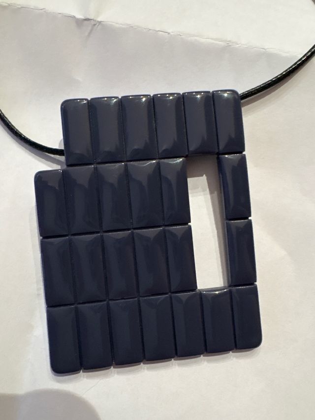 Collar Adolfo Dominguez Plata/Negro/Azul