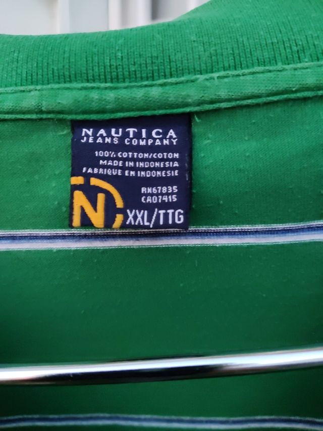 Polo Nautica Jeans Verde Rayas Talla XXL