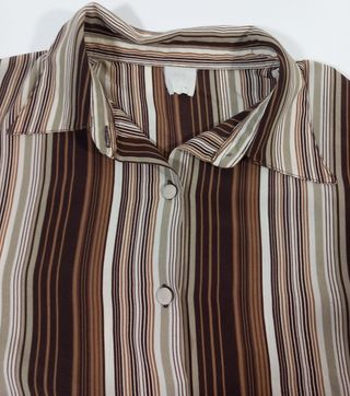 Blusa Vintage Rayas Marrón y Beige
