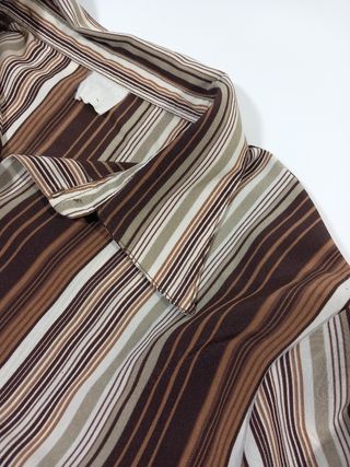 Blusa Vintage Rayas Marrón y Beige