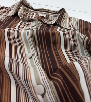 Blusa Vintage Rayas Marrón y Beige