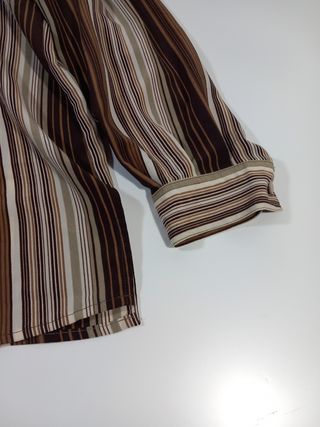 Blusa Vintage Rayas Marrón y Beige
