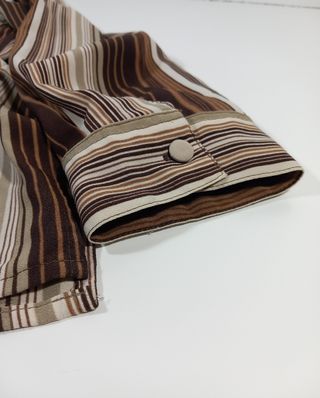 Blusa Vintage Rayas Marrón y Beige