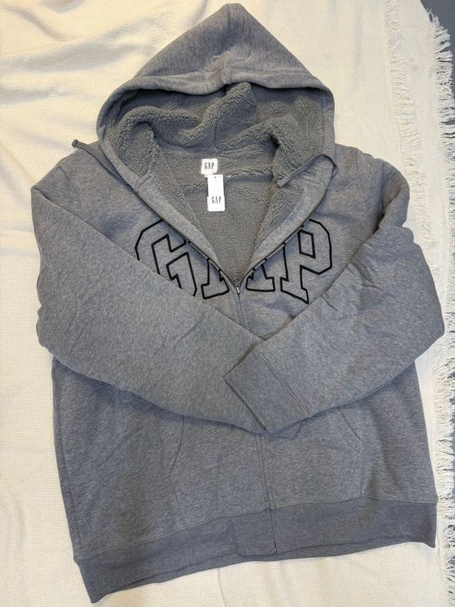 Felpa sherpa Gap grigia con zip