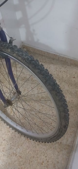 Bicicleta de montaña morada