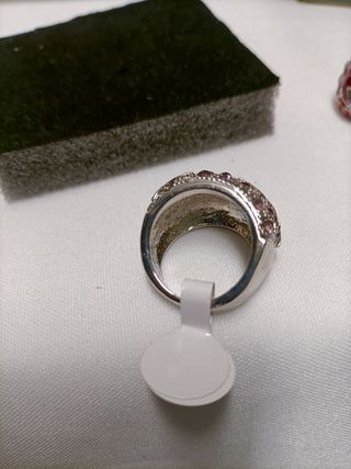 Anillo Bisutería Estrellas Rosa y Plateado 