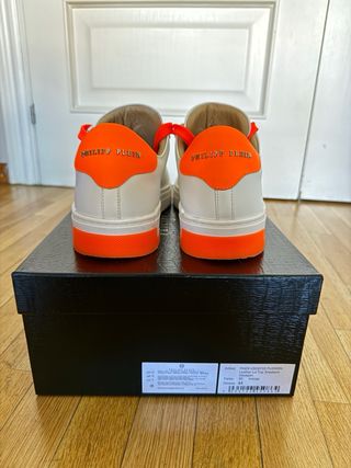 Philipp Plein Zapatillas Piel Blancas y Naranjas T