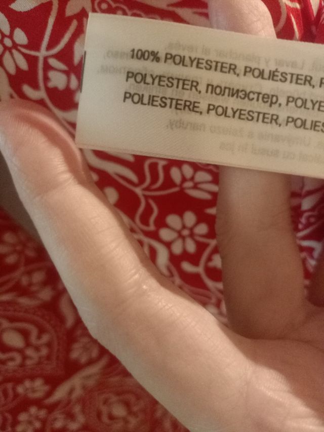 Blusa Venca roja estampada M - L (¡mirar medidas!)