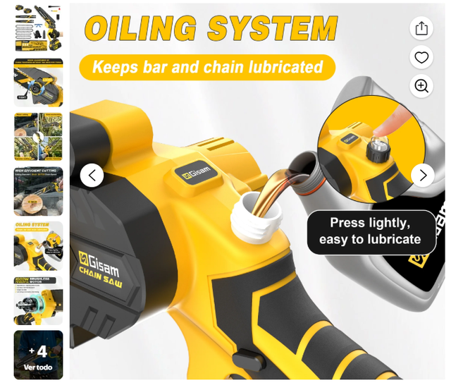 Mini motosega Gisam, piccola motosega a batteria