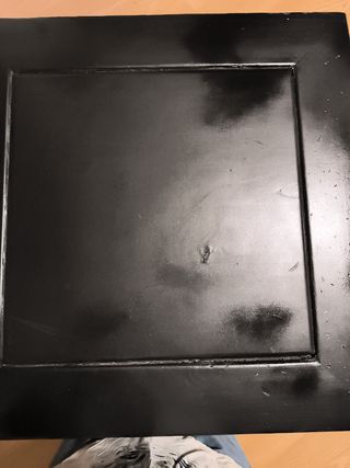 Mesa auxiliar de madera y ratán diseño oriental