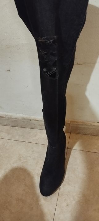 Botas altas estilo vaquero negras