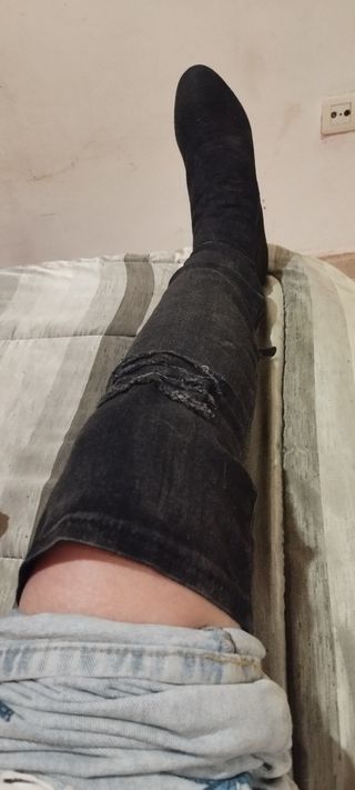 Botas altas estilo vaquero negras