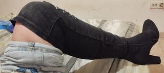 Botas altas estilo vaquero negras