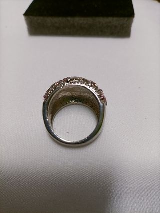 Anillo Bisutería Acero Rosa y Plateado