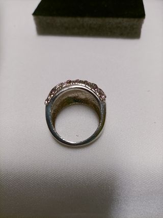 Anillo Bisutería Acero Rosa y Plateado