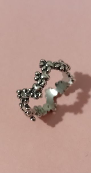 Anillo plata 925 huellas mascota ondulado