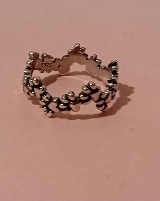 Anillo plata 925 huellas mascota ondulado